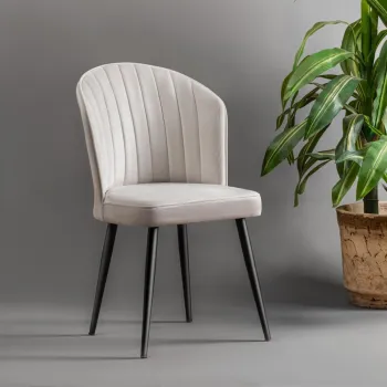 Set de scaune, Beckley, Rubi, MDF , Crem/Negru imagine