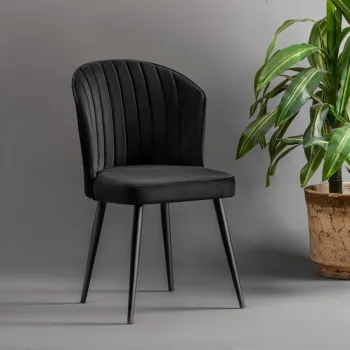 Set de scaune, Beckley, Rubi, MDF , Negru imagine