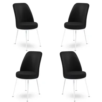 Set de scaune, Charlotte, Dexa, Metal, Alb/Negru imagine