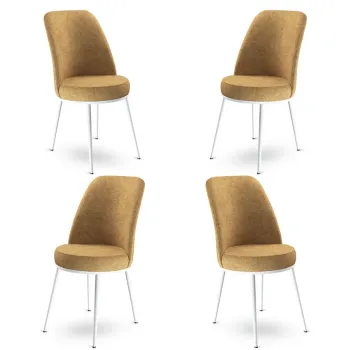 Set de scaune, Charlotte, Dexa, Metal, Cappuccino / Alb imagine