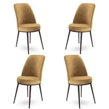 Set de scaune, Charlotte, Dexa, Metal, Cappuccino/Maro imagine