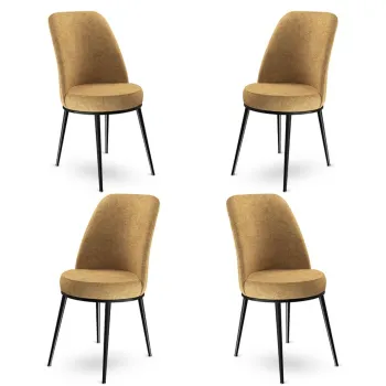 Set de scaune, Charlotte, Dexa, Metal, Cappuccino / Negru imagine