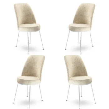 Set de scaune, Charlotte, Dexa, Metal, Crem/Alb imagine