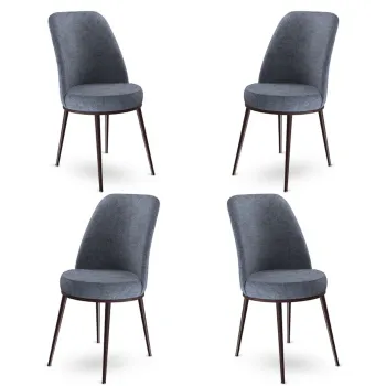 Set de scaune, Charlotte, Dexa, Metal, Fume / Maro imagine