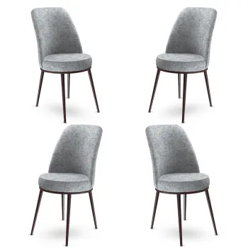 Set de scaune, Charlotte, Dexa, Metal, Gri/Maro imagine