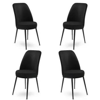 Set de scaune, Charlotte, Dexa, Metal, Negru imagine