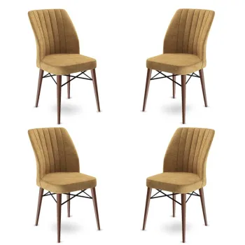 Set de scaune, Charlotte, Flex, Metal, Cappuccino/Maro imagine