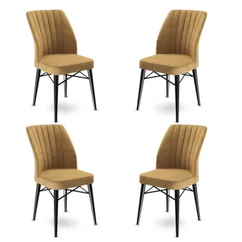 Set de scaune, Charlotte, Flex, Metal, Cappuccino / Negru imagine