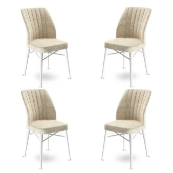 Set de scaune, Charlotte, Flex, Metal, Crem/Alb imagine