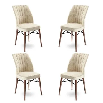 Set de scaune, Charlotte, Flex, Metal, Crem/Maro imagine