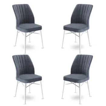 Set de scaune, Charlotte, Flex, Metal, Fume / Alb imagine