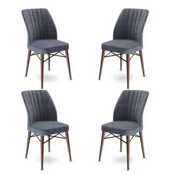 Set de scaune, Charlotte, Flex, Metal, Fume / Maro imagine