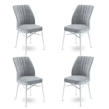 Set de scaune, Charlotte, Flex, Metal, Gri/Alb imagine