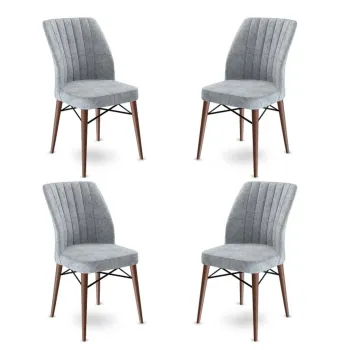 Set de scaune, Charlotte, Flex, Metal, Gri/Maro imagine