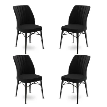 Set de scaune, Charlotte, Flex, Metal, Negru imagine
