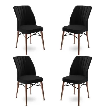 Set de scaune, Charlotte, Flex, Metal, Negru/Maro imagine