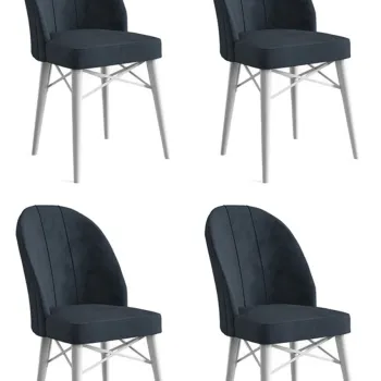 Set de scaune, Charlotte, Ritim, Metal, Antracit/Alb imagine