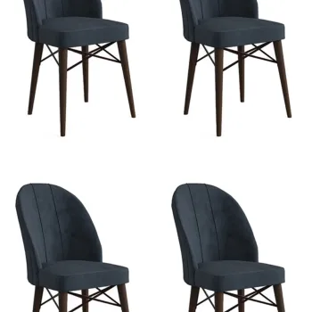 Set de scaune, Charlotte, Ritim, Metal, Antracit/Maro imagine