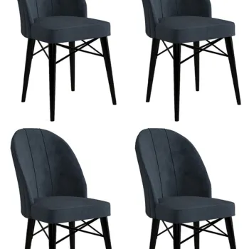 Set de scaune, Charlotte, Ritim, Metal, Antracit / Negru imagine