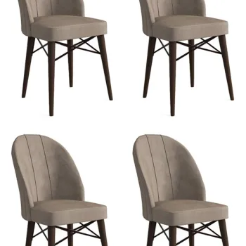 Set de scaune, Charlotte, Ritim, Metal, Cappuccino/Maro imagine