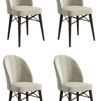 Set de scaune, Charlotte, Ritim, Metal, Crem/Maro imagine