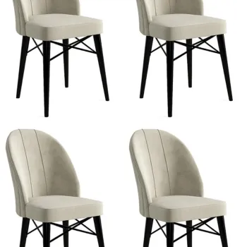 Set de scaune, Charlotte, Ritim, Metal, Crem/Negru imagine