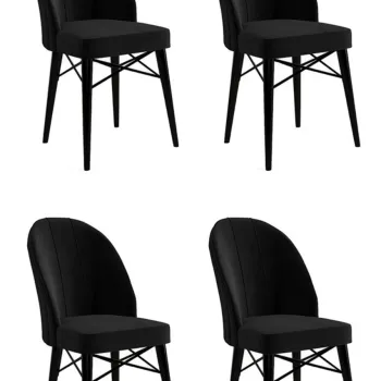 Set de scaune, Charlotte, Ritim, Metal, Negru imagine