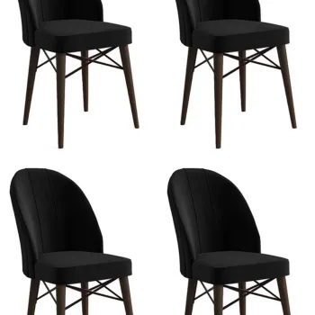 Set de scaune, Charlotte, Ritim, Metal, Negru/Maro imagine