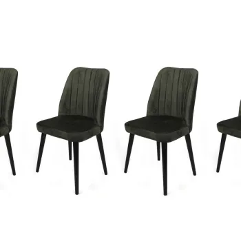 Set de scaune, Nmobb, Alfa-432 V4, Metal , Kaki/Negru imagine