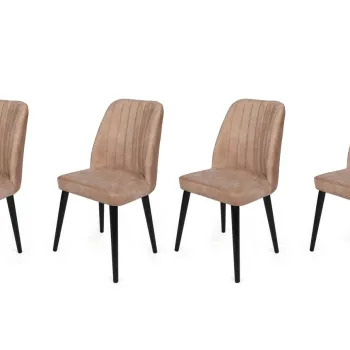 Set de scaune, Nmobb, Alfa-433 V4, Metal , Bej/Negru imagine