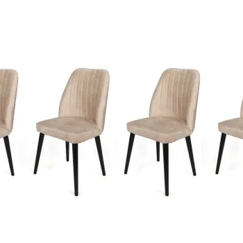 Set de scaune, Nmobb, Alfa-434 V4, Metal , Crem/Negru imagine