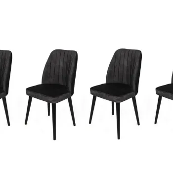 Set de scaune, Nmobb, Alfa-437 V4, Metal , Antracit / Negru imagine