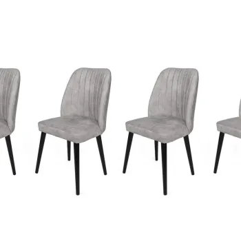 Set de scaune, Nmobb, Alfa-438 V4, Metal , Gri/Negru imagine