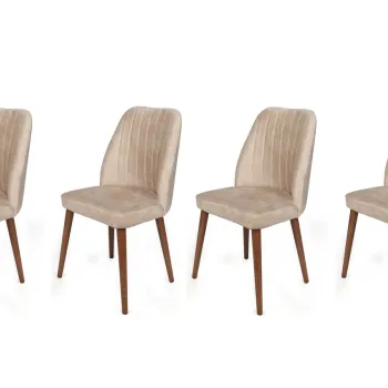 Set de scaune, Nmobb, Alfa-464 V4, Metal , Crema/Nuca imagine