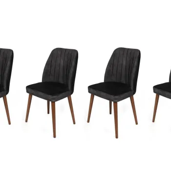 Set de scaune, Nmobb, Alfa-467 V4, Metal , Antracit / Nuc imagine