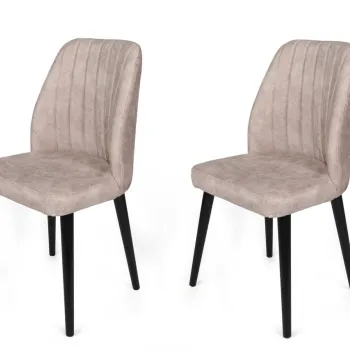 Set de scaune, Nmobb, Alfa-469 V2, Metal , Crem/Negru imagine