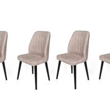 Set de scaune, Nmobb, Alfa-469 V4, Metal , Crem/Negru imagine