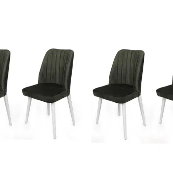 Set de scaune, Nmobb, Alfa-492 V4, Metal , Kaki/Alb imagine