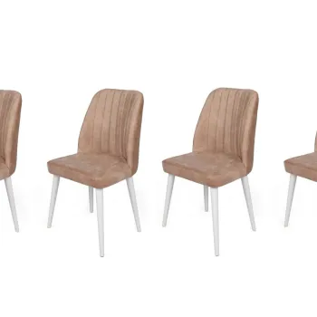 Set de scaune, Nmobb, Alfa-493 V4, Metal , Nurca / alb imagine