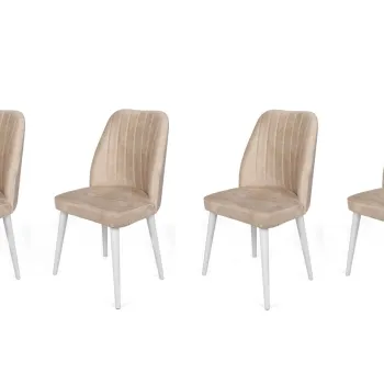 Set de scaune, Nmobb, Alfa-494 V4, Metal , Bej/Alb imagine
