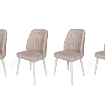 Set de scaune, Nmobb, Alfa-495 V4, Metal , Crem / Alb / imagine