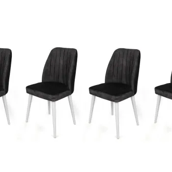 Set de scaune, Nmobb, Alfa-497 V4, Metal , Antracit/Alb imagine