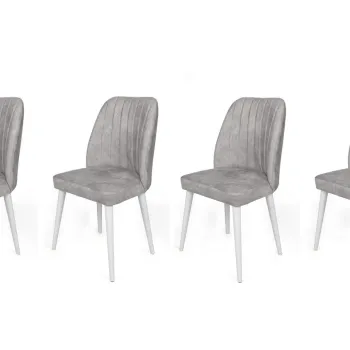 Set de scaune, Nmobb, Alfa-498 V4, Metal , Gri/Alb imagine