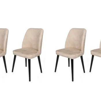 Set de scaune, Nmobb, Dallas-520 V4, Metal, Bej/Negru imagine