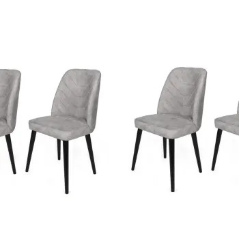 Set de scaune, Nmobb, Dallas-524 V4, Metal, Gri/Negru imagine