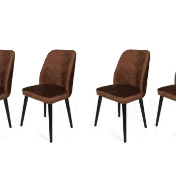 Set de scaune, Nmobb, Dallas-526 V4, Metal, Maro / Negru imagine