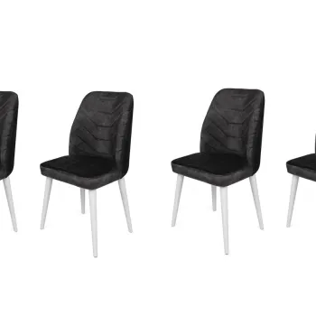 Set de scaune, Nmobb, Dallas-587 V4, Metal, Antracit/Alb imagine