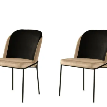 Set de scaune, Nmobb, DR, Metal, Negru / Crem imagine