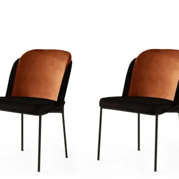 Set de scaune, Nmobb, DR, Metal, Tigla Rosu/Negru imagine