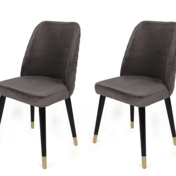 Set de scaune, Nmobb, Hugo-361 V2, Lemn, Antracit / Negru / Auriu imagine